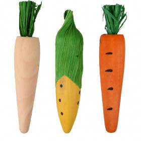 Комплект играчки за гризане Flamingo SAT VIKAS CARROT CORN YELLOW NATURE ORANGE от естесвтени материали